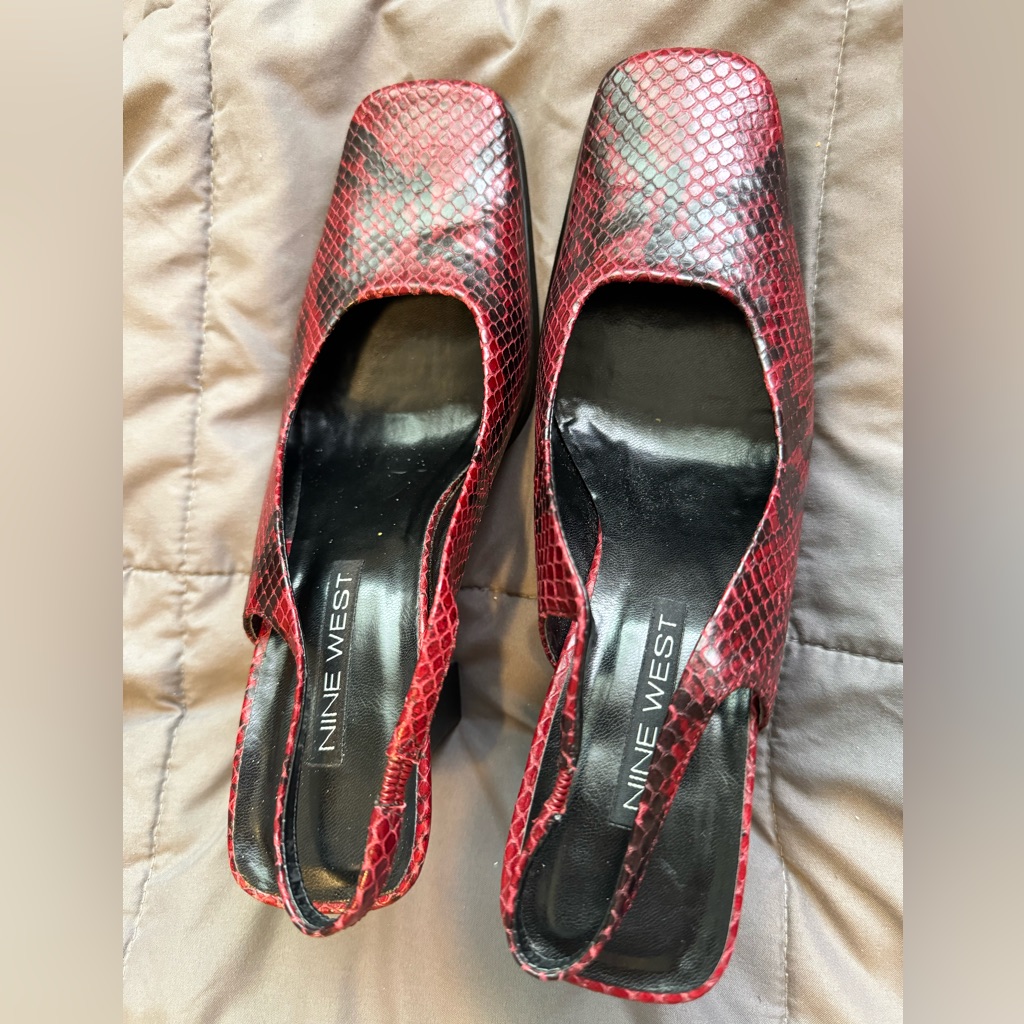 Snake Pattern Sling Backs